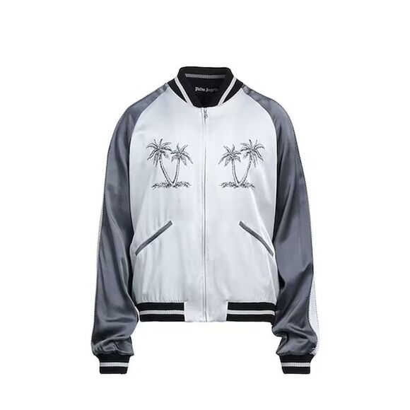 Palm Angels Gray Acetate Men's Bomber